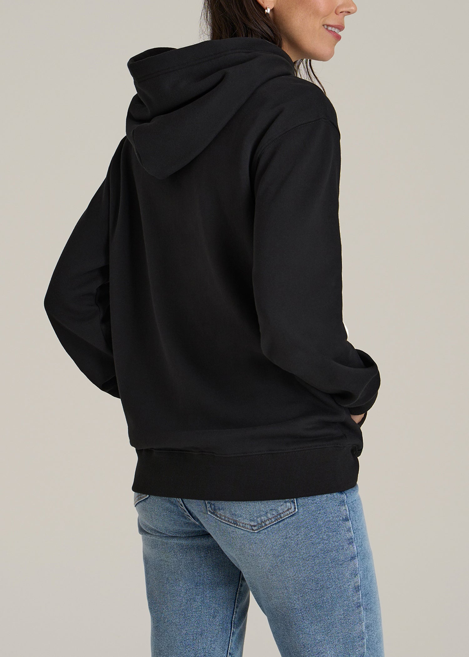 Regular Corporate Logo Hoodie for Women in Black