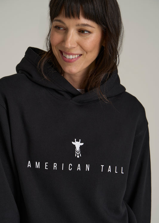 Logo Hoodie for Tall Women in Black