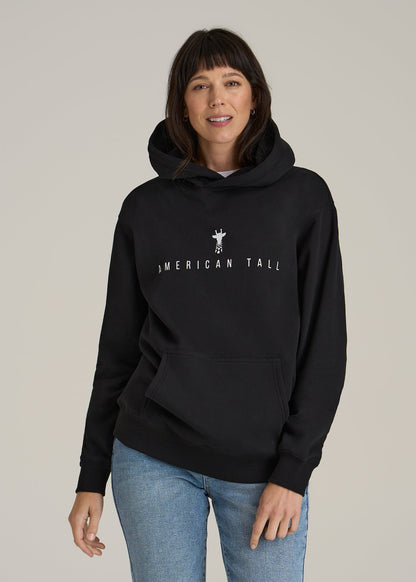 Logo Hoodie for Tall Women in Black