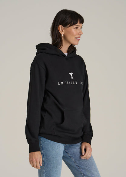 Logo Hoodie for Tall Women in Black