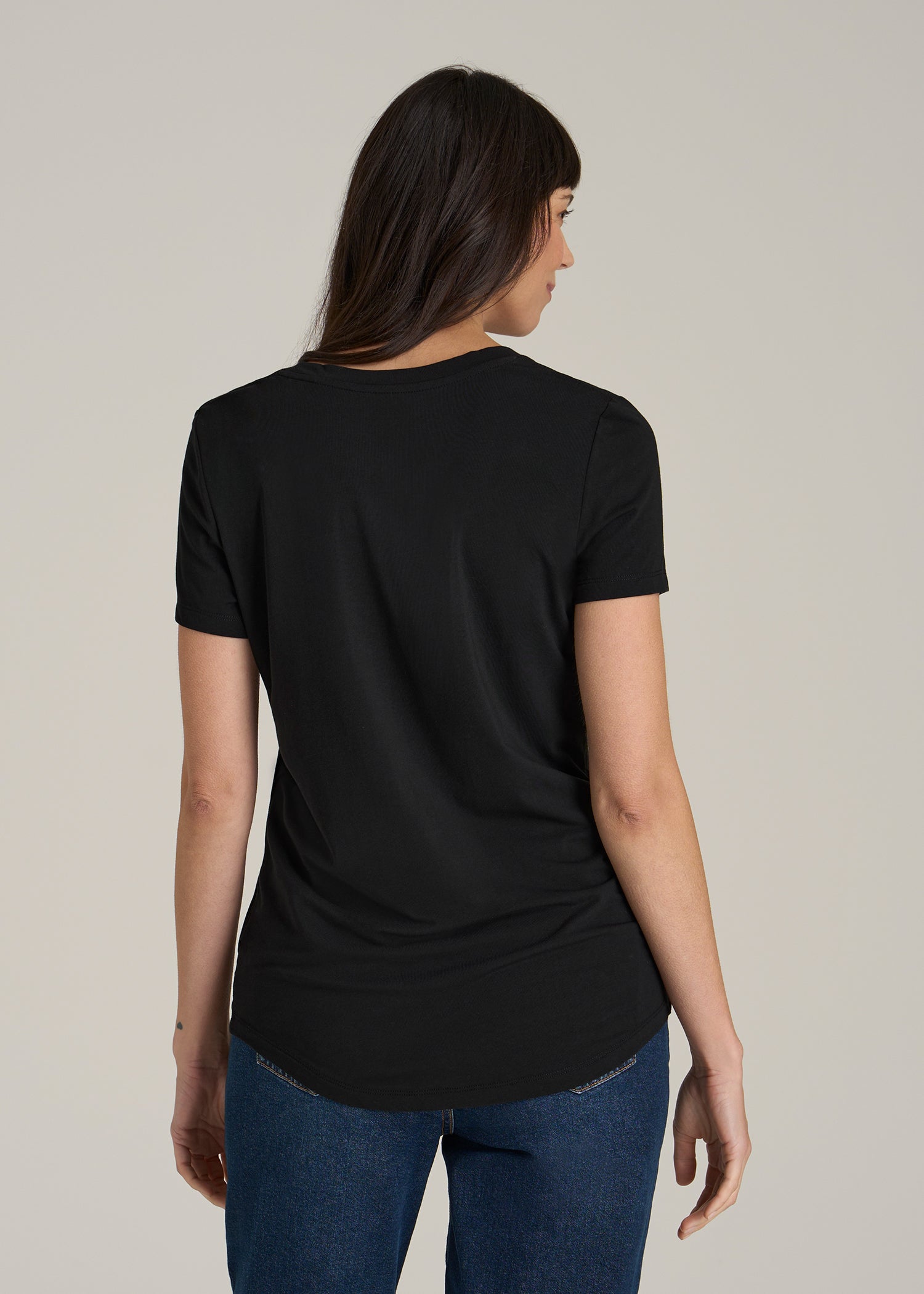 Logo Tee for Tall Women in Black