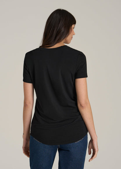 Logo Tee for Tall Women in Black