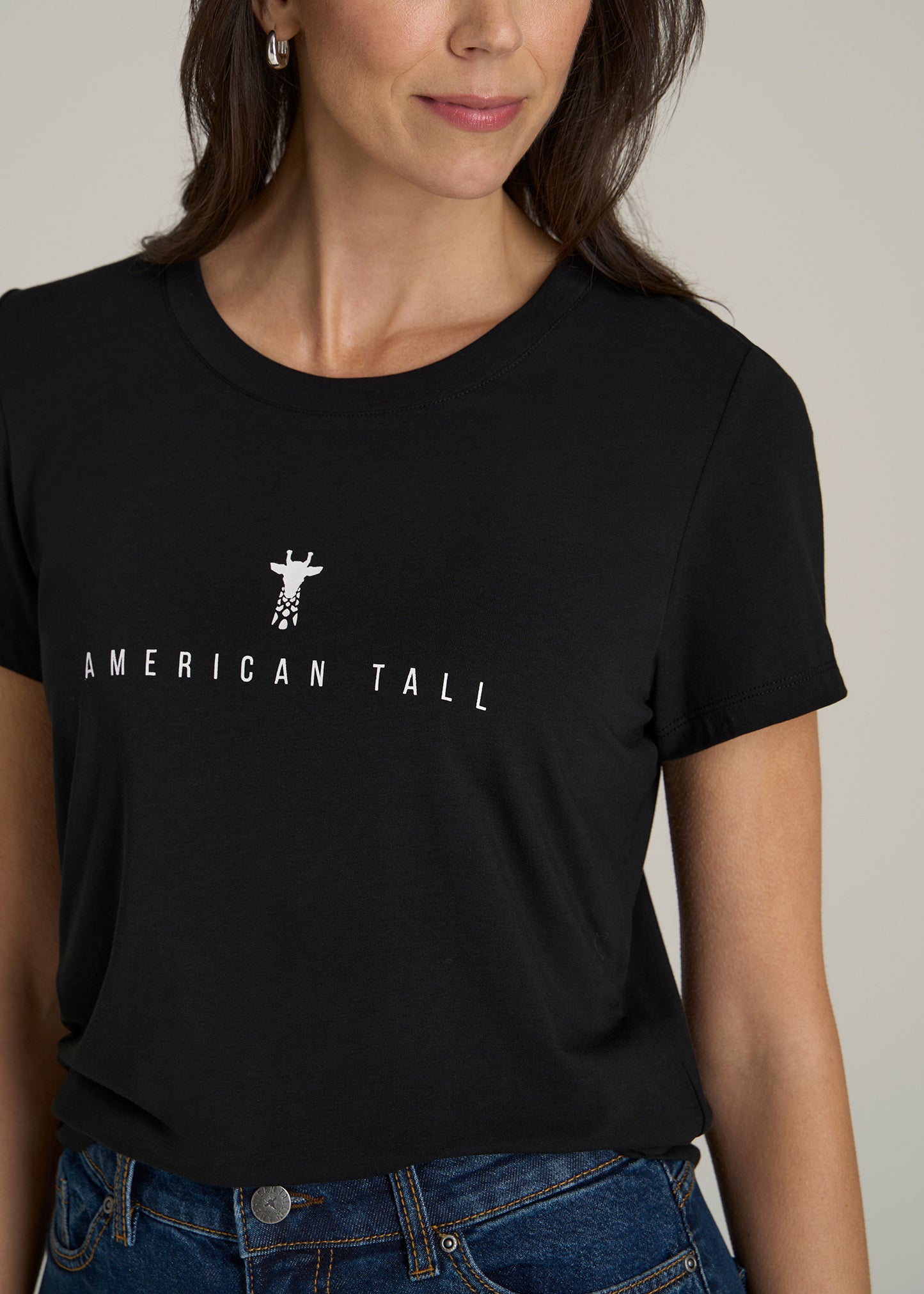 Regular Corporate Logo Tee for Women in Black