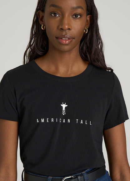Regular Corporate Logo Tee for Women in Black