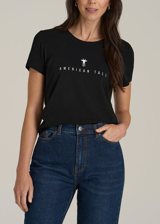 Regular Corporate Logo Tee for Women in Black