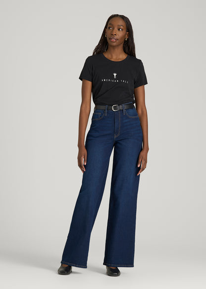 Regular Corporate Logo Tee for Women in Black
