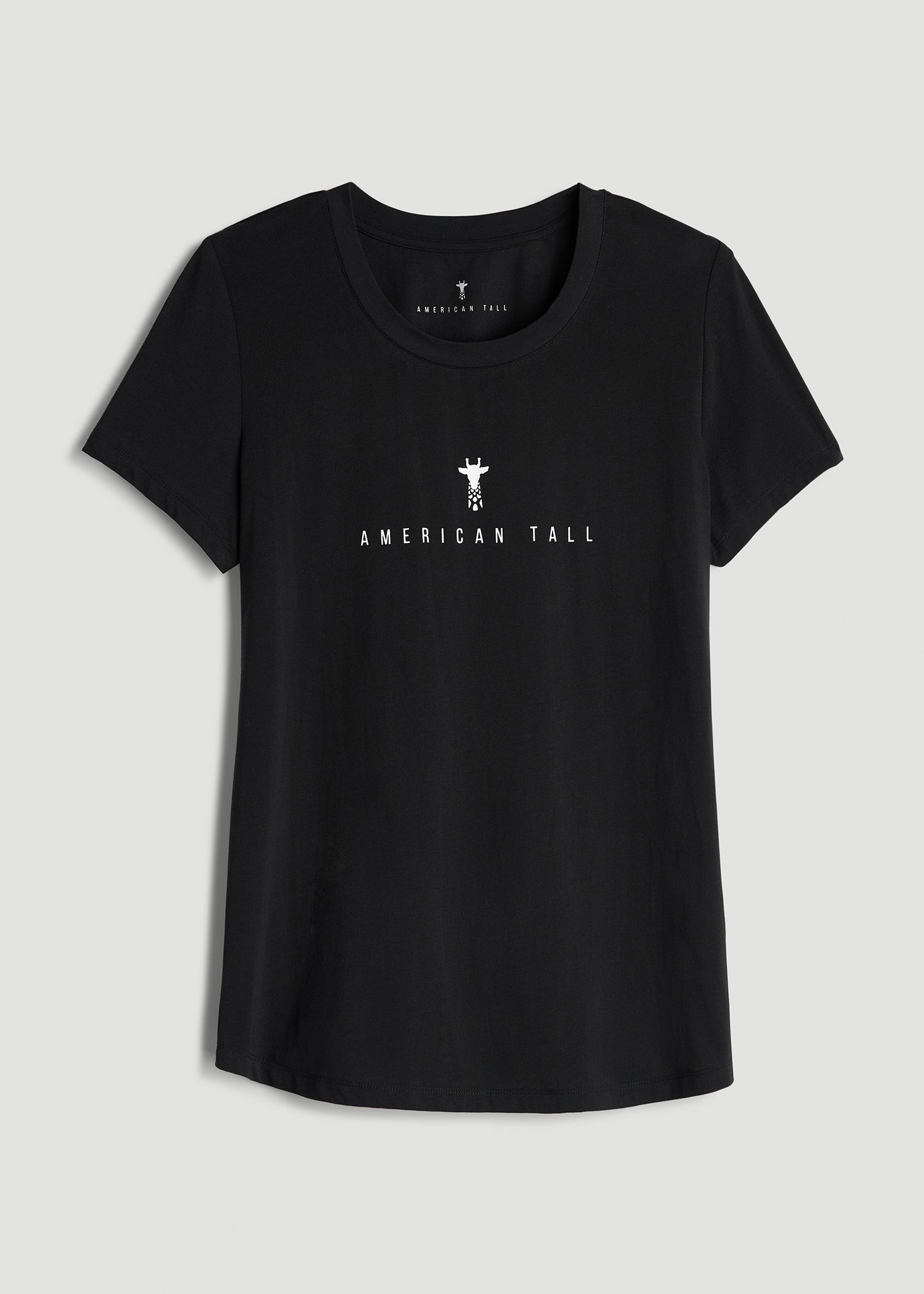 Logo Tee for Tall Women in Black