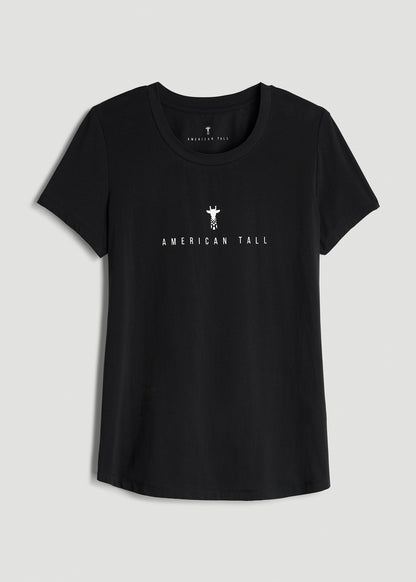 Logo Tee for Tall Women in Black