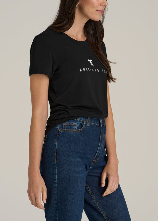 Regular Corporate Logo Tee for Women in Black