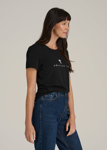 Logo Tee for Tall Women in Black