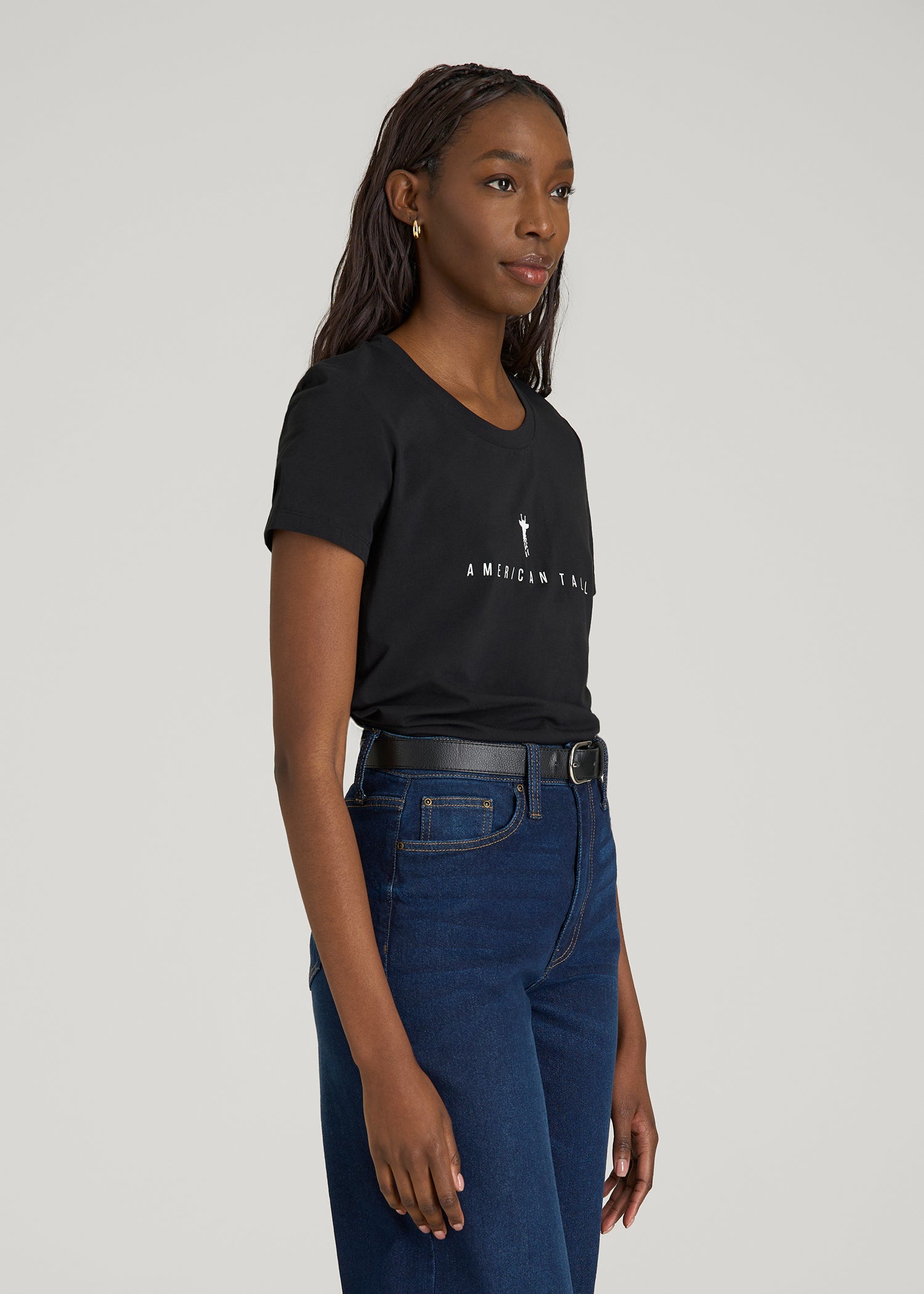Regular Corporate Logo Tee for Women in Black