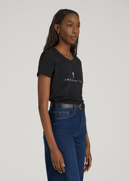 Regular Corporate Logo Tee for Women in Black