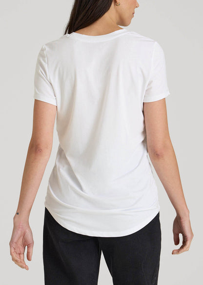 Logo Tee for Tall Women in White
