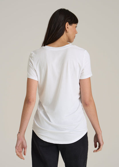 Logo Tee for Tall Women in White