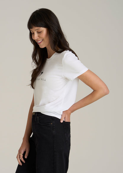 Logo Tee for Tall Women in White