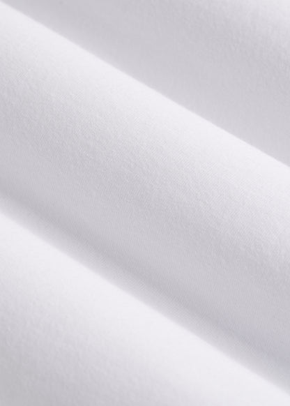 Cotton Blend Short Sleeve Square Neck Bodysuit for Tall Women in White