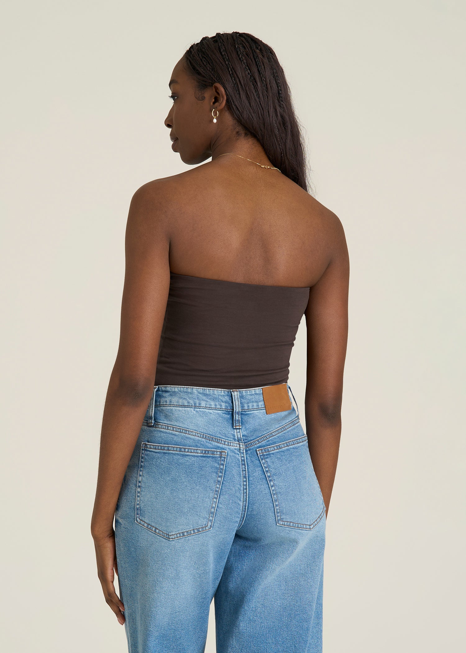 Cotton Blend tube top for Tall Women in Espresso