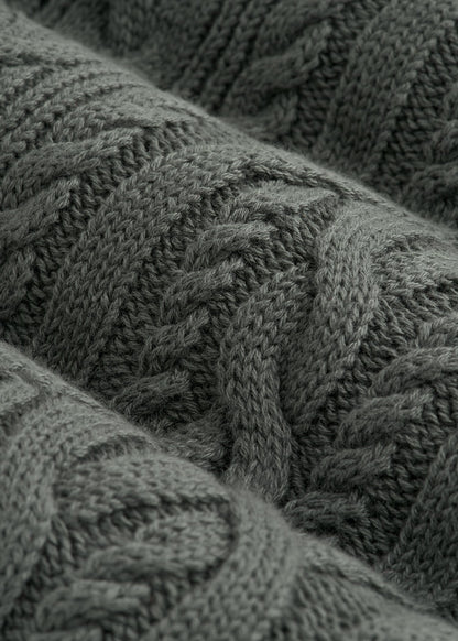 Cotton Crewneck Sweater for Tall Women in Balsam Green