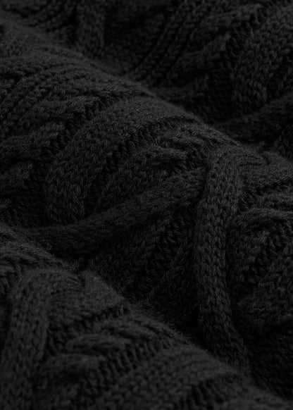 Cotton Crewneck Sweater for Tall Women in Black