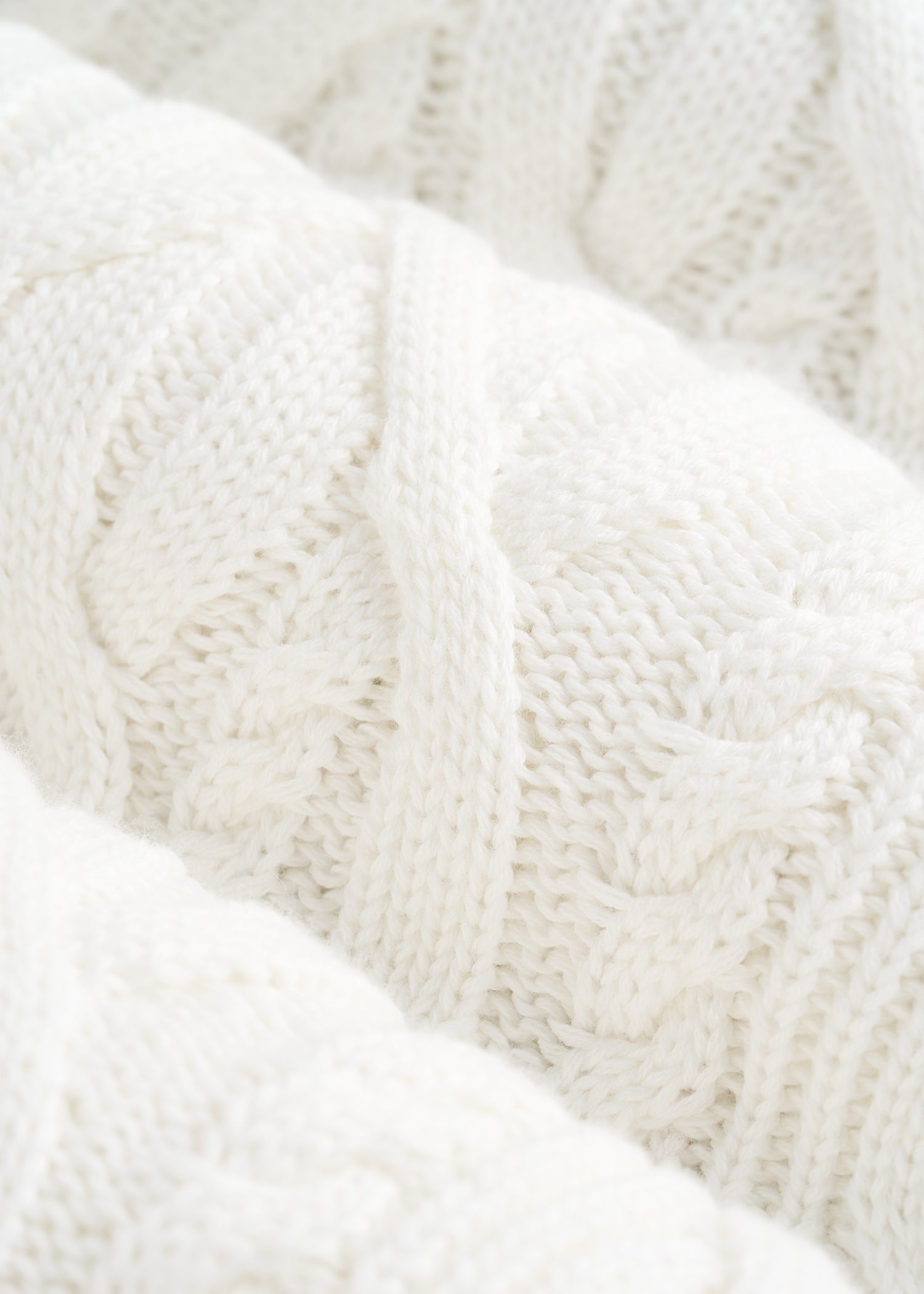 Cotton Crewneck Sweater for Tall Women in White Alyssum