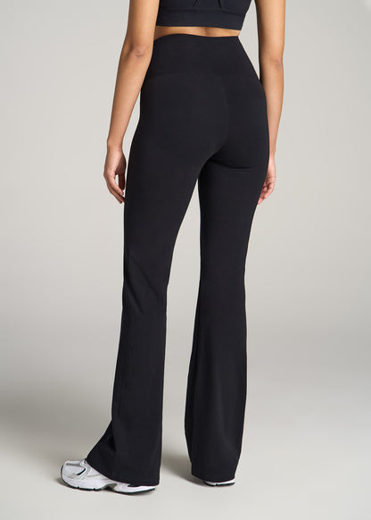 Cotton Flare Leggings for Tall Women in Black