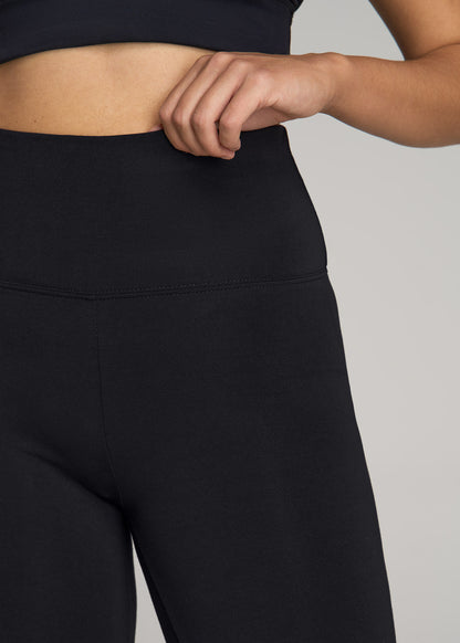 Cotton Flare Leggings for Tall Women in Black