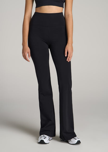 Cotton Flare Leggings for Tall Women in Black