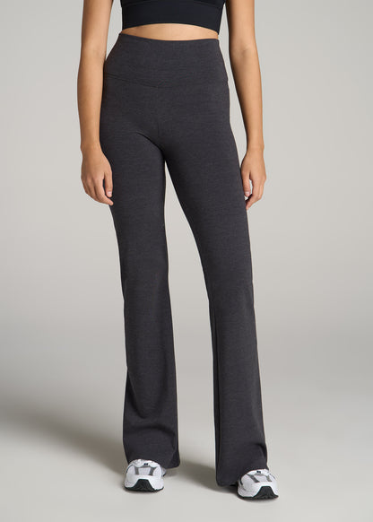 Cotton Flare Leggings for Tall Women in Shadow Grey Mix