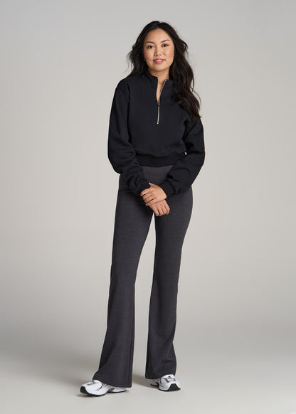 Cotton Flare Leggings for Tall Women in Shadow Grey Mix