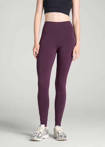 Cotton Leggings for Tall Women in Aubergine