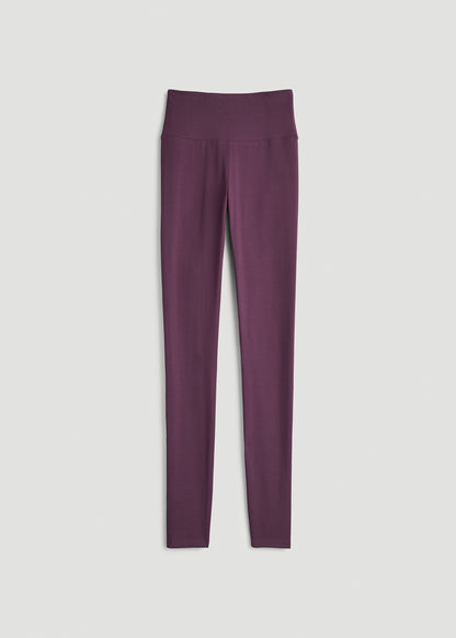 Cotton Leggings for Tall Women in Aubergine