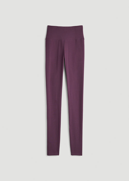Cotton Leggings for Tall Women in Aubergine
