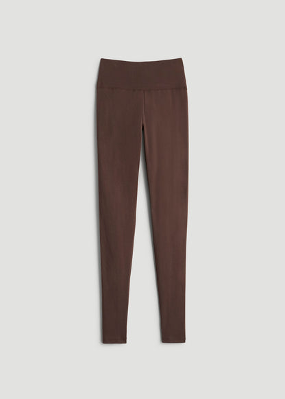Cotton Leggings for Tall Women in Chocolate