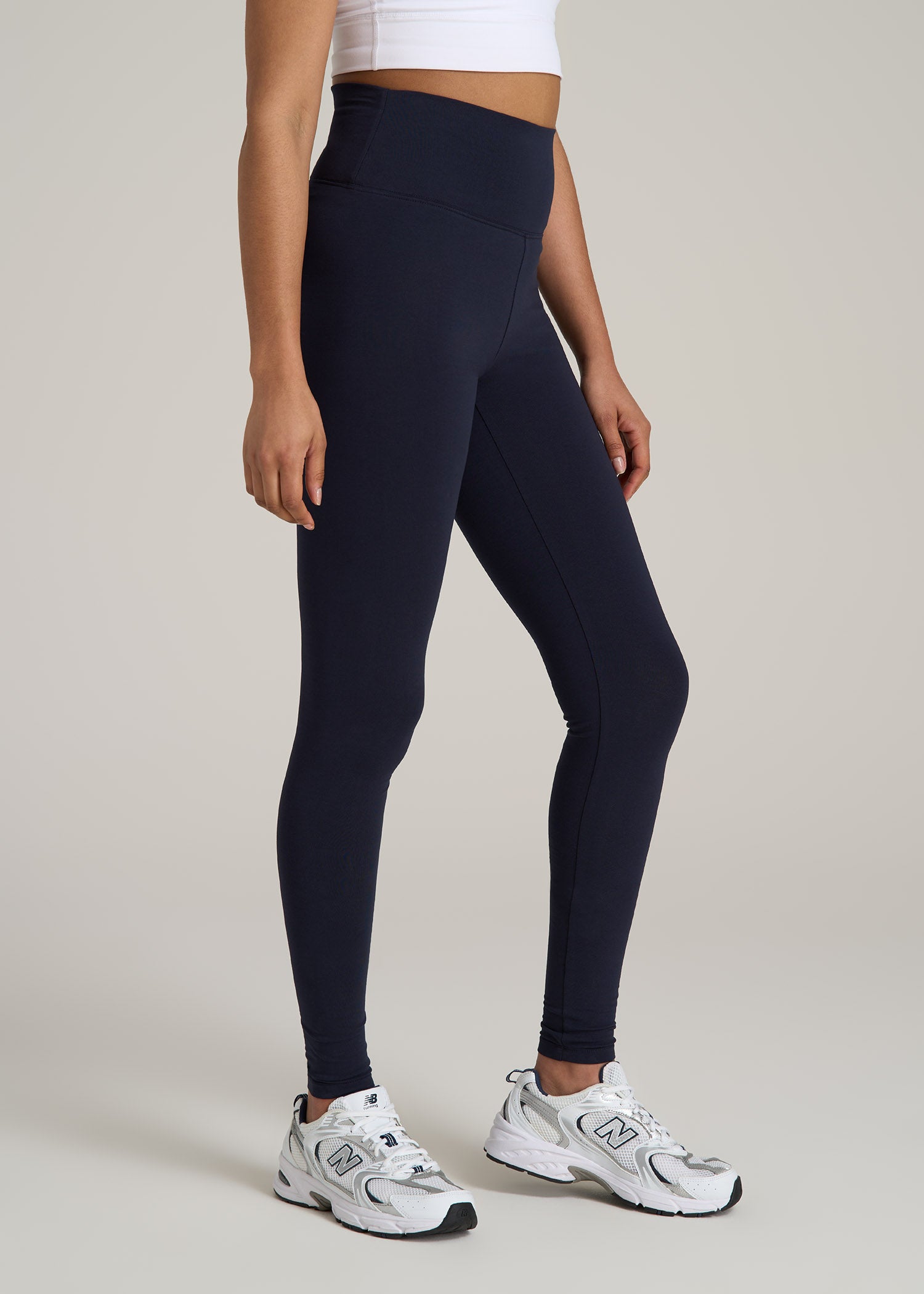 Cotton Leggings for Tall Women in Dark Navy