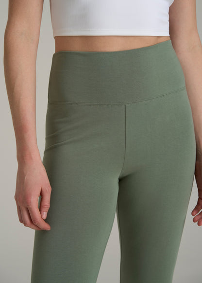 Cotton Leggings for Tall Women in Dark Seagrass