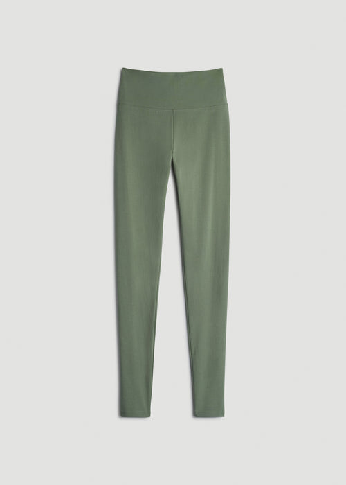 Cotton Leggings for Tall Women in Dark Seagrass