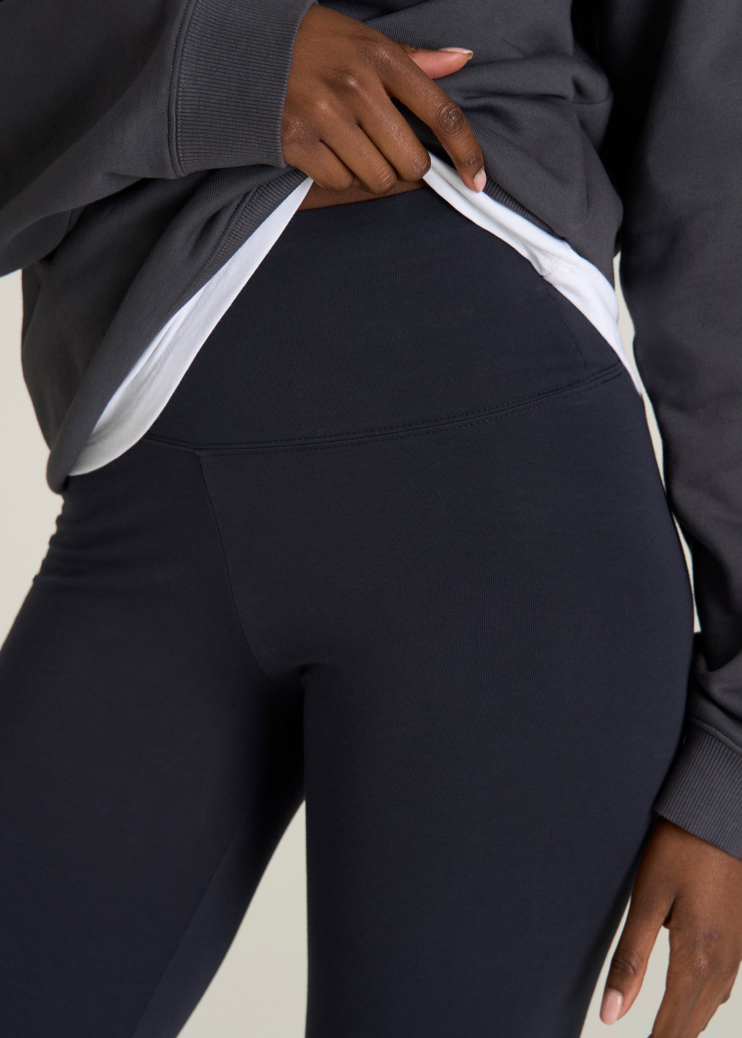Cotton Leggings for Tall Women in Deep Navy