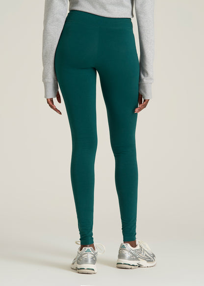 Cotton Leggings for Tall Women in Deep Teal