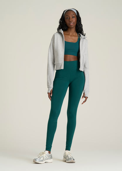 Cotton Leggings for Tall Women in Deep Teal