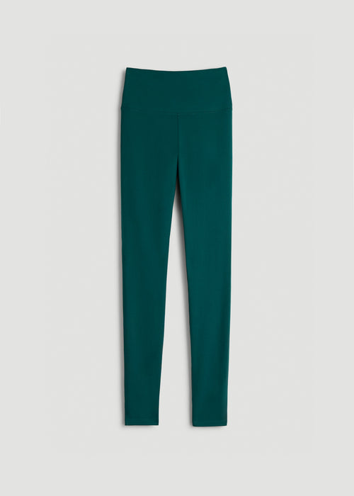 Cotton Leggings for Tall Women in Deep Teal