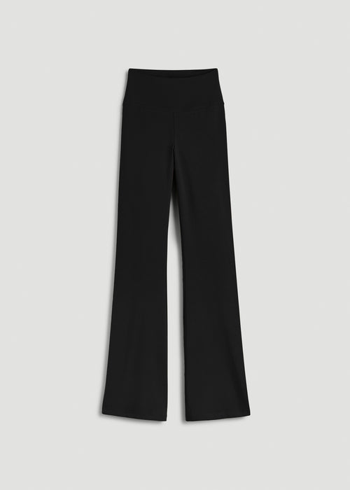 Cotton Flare Leggings for Tall Women in Black