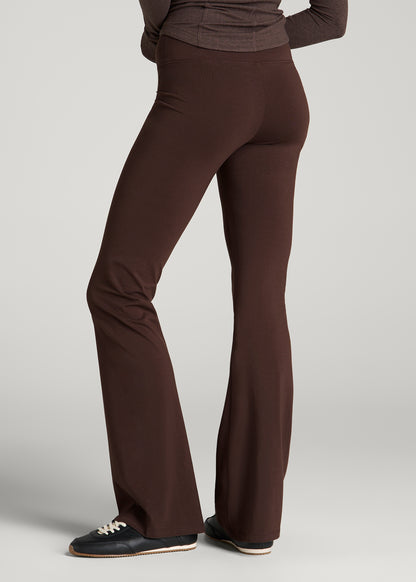 Cotton Flare Leggings for Tall Women in Espresso