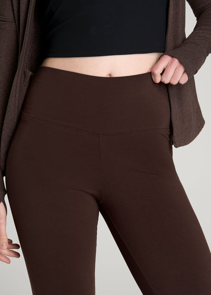 Cotton Flare Leggings for Tall Women in Espresso