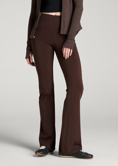 Cotton Flare Leggings for Tall Women in Espresso