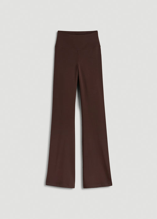 Cotton Flare Leggings for Tall Women in Espresso