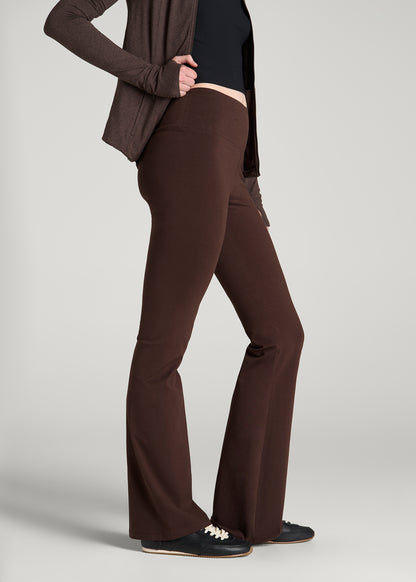 Cotton Flare Leggings for Tall Women in Espresso