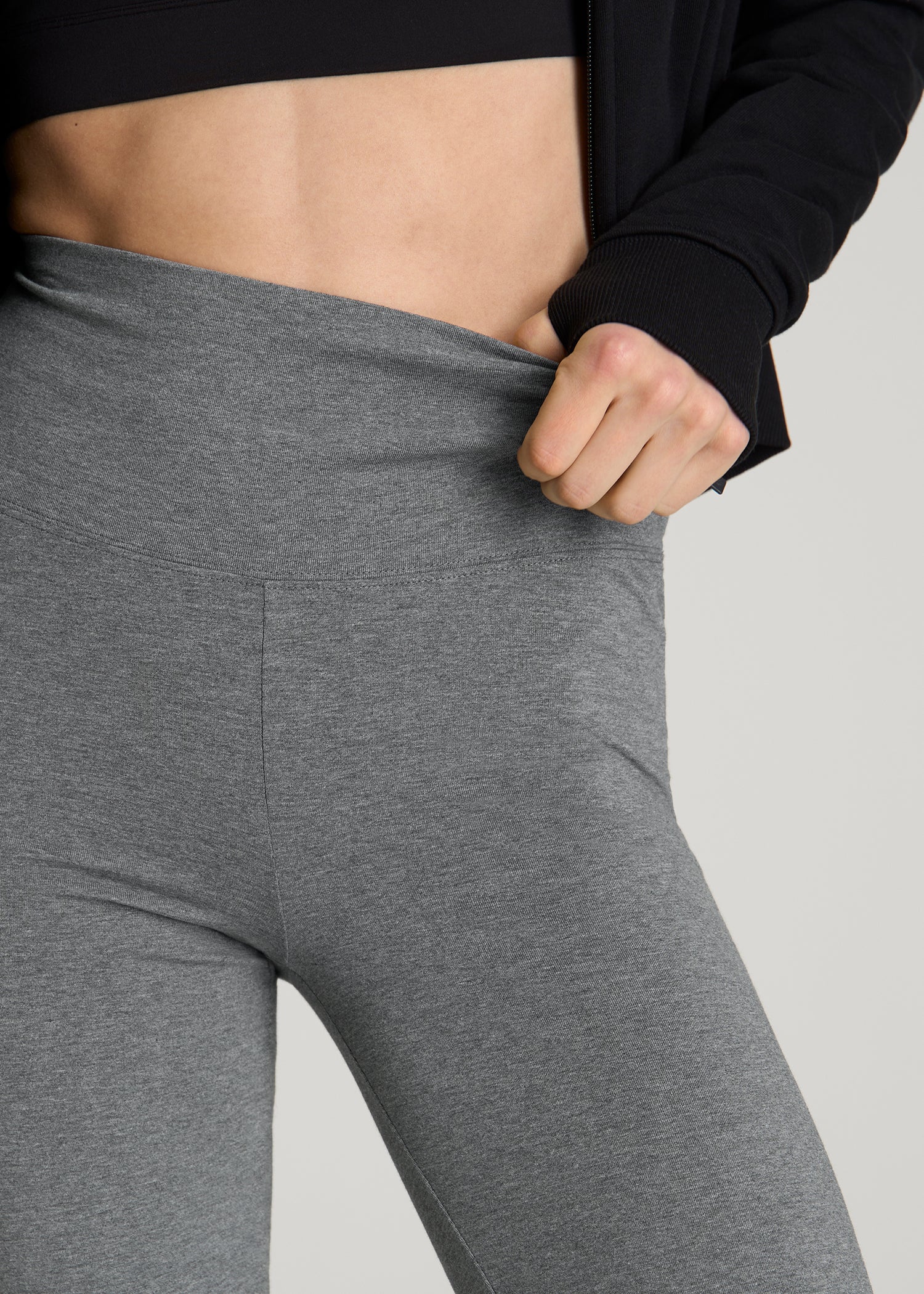 Cotton flare legging for Tall Women in Mid Grey Heather