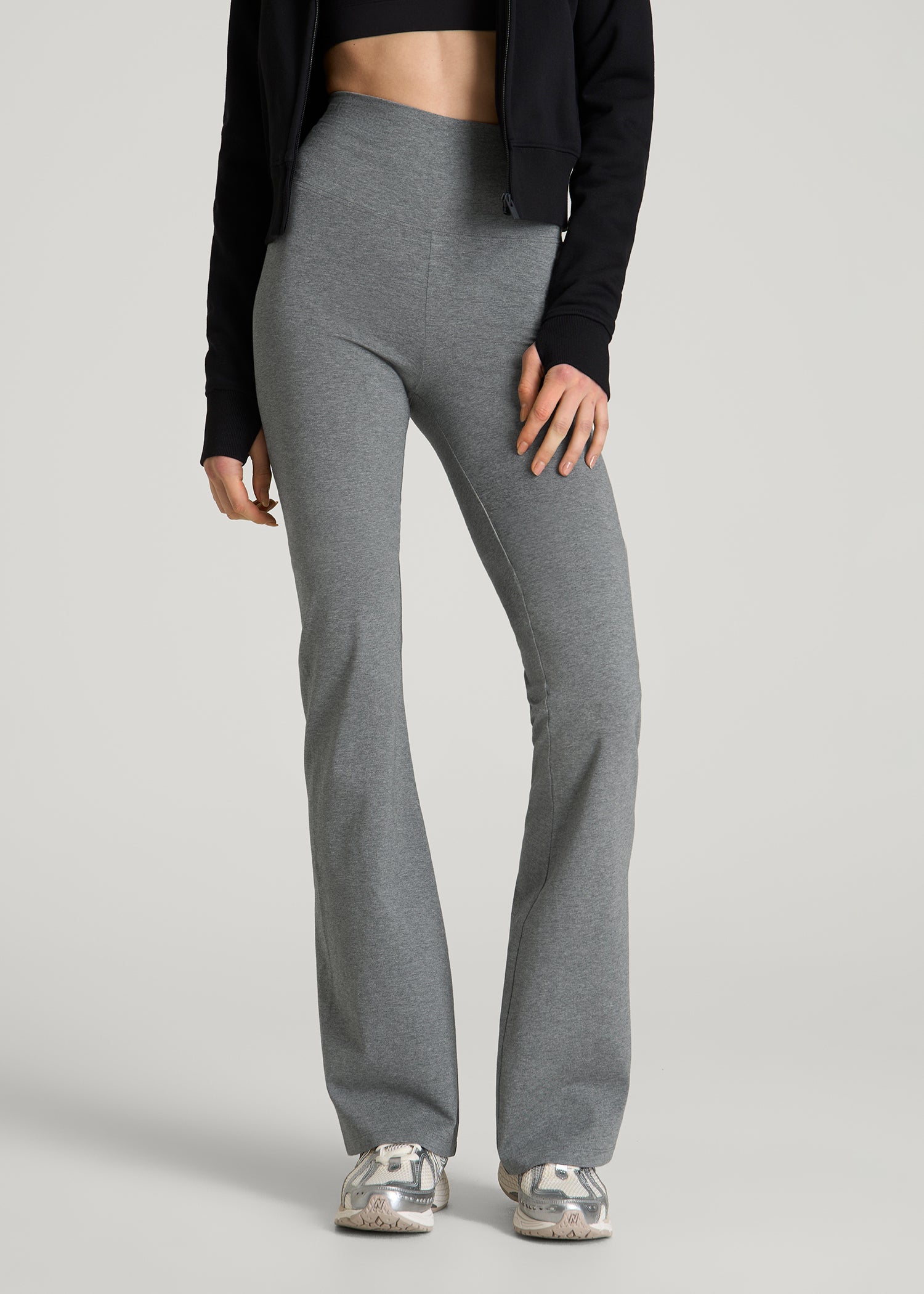 Cotton flare legging for Tall Women in Mid Grey Heather