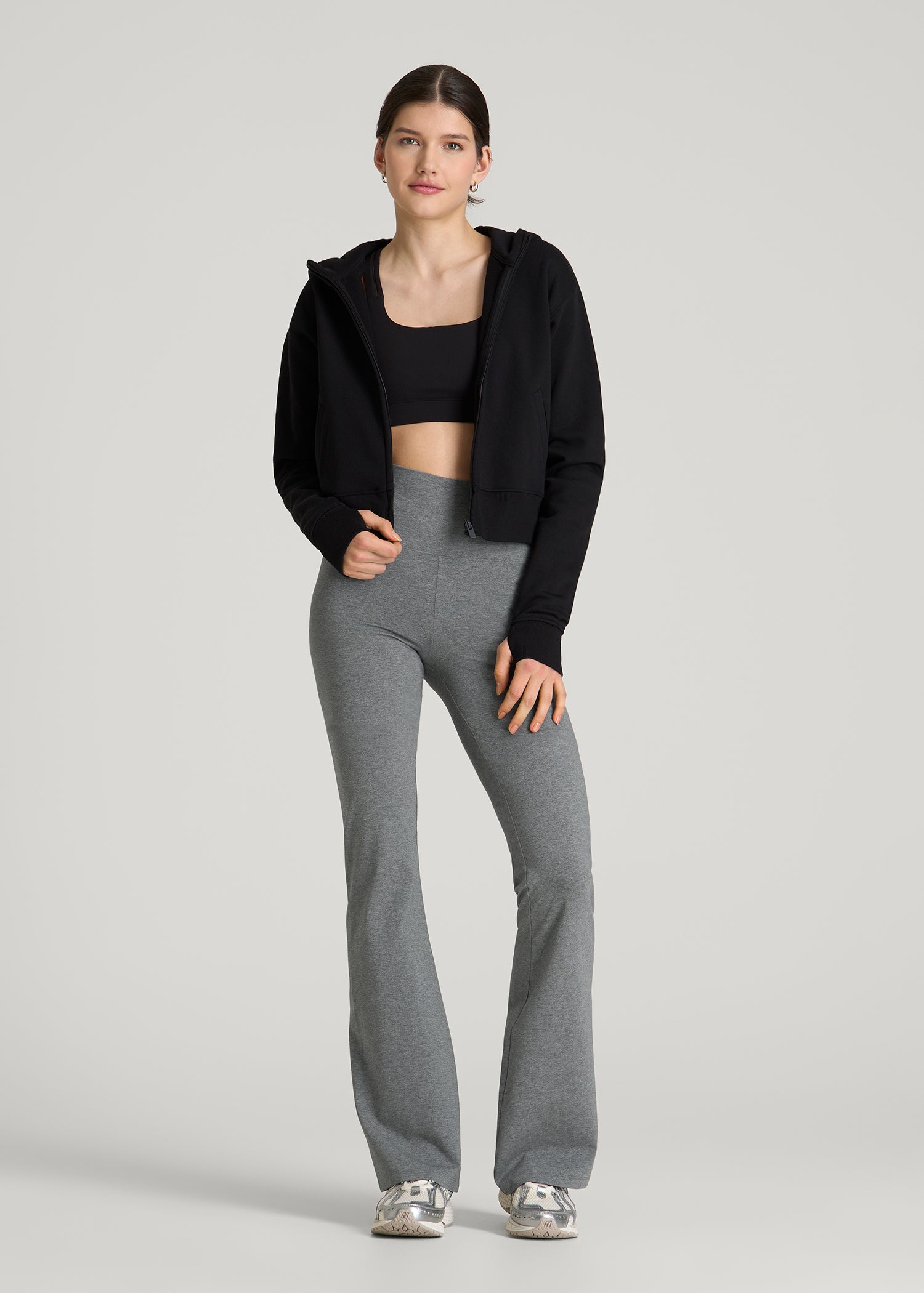 Cotton flare legging for Tall Women in Mid Grey Heather