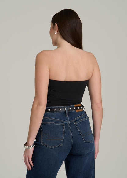 Cotton Tube Top for Tall Women in Black